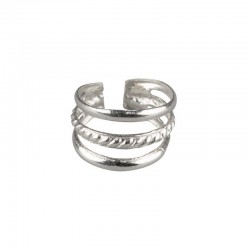 Ear cuff, 925 twisted silver triple ring - Fake piercing, , ear clips, non pierced, earwraps