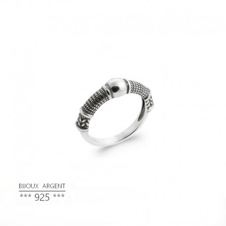 Bague homme argent 925 - Gravure ethnique touareg (design 2) Bijou homme