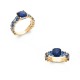 Blue stone set ring, zirconium oxide gemstone ring in blue shades - BAZAR CHIC - 18K gold plated ring