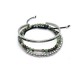 Pack de bracelets Homme, 1 Jonc acier + 1 bracelet œil de tigre Ø 4 mm et sa perle en argent 925