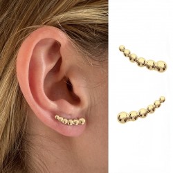 Gold plated earrings set with zircons - Earlobe contour - DÉESSE