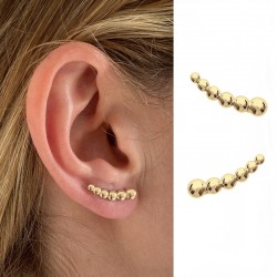 Boucles d'oreilles plaqué or et sertis de zircons - Contour de lobe - DÉESSE