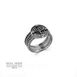 Bague homme argent 925 - Gravure ethnique touareg - Bijou homme