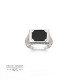 Large signet ring for men with black onyx - rectangular stone - 925 silver jewel