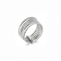 Bague sept anneaux en argent 925 - SOFIA - Bague semainier multi anneaux