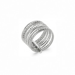 Bague dix anneaux en argent 925 - SOFIA - Bague semainier Bague large