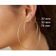 Gold plated earrings hoops 0.75 inch - Curb link - Rigid mesh chains