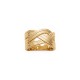 Intertwined ring, braided cord look in gold plated - SOFIA