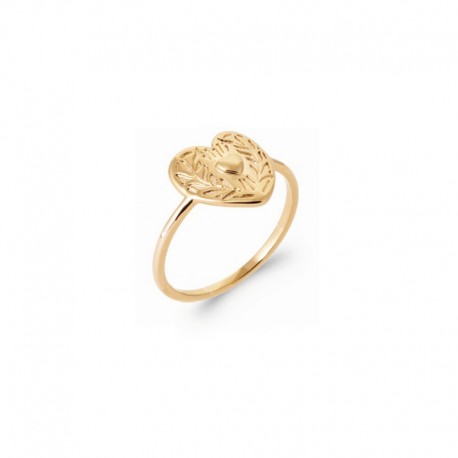 Heart ring original gold plated - LOVE - Double heart