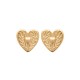 Boucles d'oreilles cœur originale plaqué or - AMOUR - Double cœur