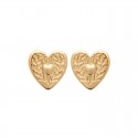 Heart earrings original gold plated - AMOUR- Double heart love