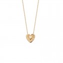 Heart necklace gold plated - AMOUR - Double heart