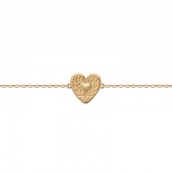 Heart bracelet gold plated - LOVE - Double heart original