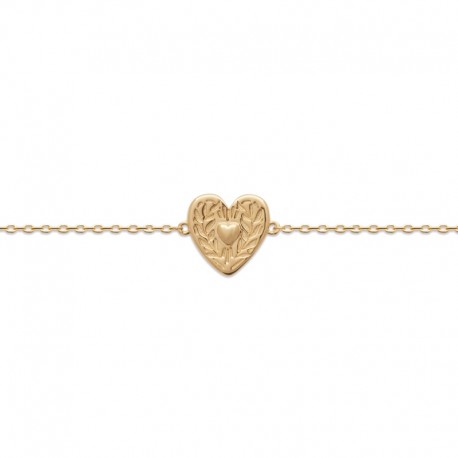 Heart bracelet gold plated - LOVE - Double heart original