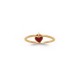 Red heart ring gold plated - AMOUR - Dangle ring, pendant ring, charm