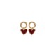 Boucles d'oreilles cœur rouge plaqué or - AMOUR -