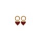 Red heart earrings in gold plated - AMOUR -