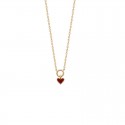 Collier cœur rouge plaqué or - AMOUR -