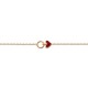 Bracelet cœur rouge plaqué or - AMOUR -