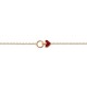 Red heart bracelet in gold plated - AMOUR