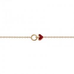 Bracelet cœur rouge plaqué or - AMOUR -