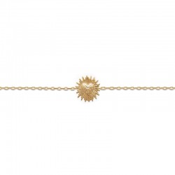 Gold plated heart bracelet on sunburst - AMOUR - Sun love