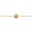 Gold plated heart bracelet on sunburst - AMOUR - Sun love