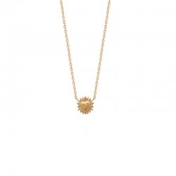 Heart necklace on sunburst gold plated - AMOUR - Sun love