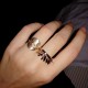 Gold plated ring, good luck, evil eye - NAZAR - Matt gold finish