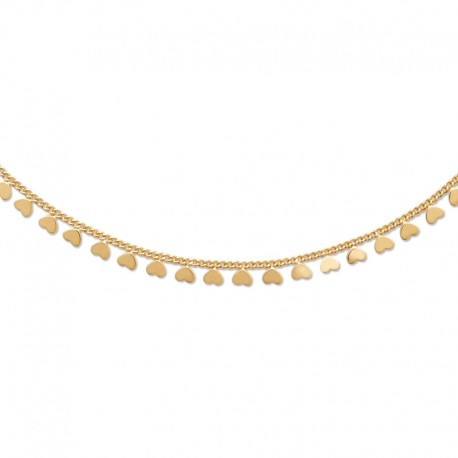 Collier pampilles cœur plaqué or 18K - AMOUR -