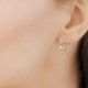 Boucles d'oreilles créoles plaqué or 20mm - Maille gourmette et zircon - Chaines rigides