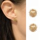 Heart earrings on sunburst gold plated - AMOUR - Sun love