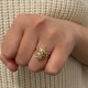 Gold plated ring, good luck, evil eye and sun - NAZAR -