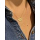 Heart necklace gold plated - AMOUR - Double heart