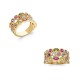 Bague pierres multicolores, triple anneaux empierrés - BAZAR CHIC - Bague mutirang aux 4 couleurs