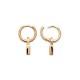 Padlock charm earrings with zircon on star shape - AMOUR - 18K gold plated hoops