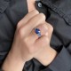 Bague pierre bleue sertie, anneau empierré oxyde de zirconium en camaïeu bleu - BAZAR CHIC - Bague plaqué or 18K