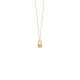 Padlock pendant necklace with zircon on star shape - AMOUR - 18K gold plated