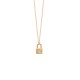 Padlock pendant necklace with zircon on star shape - AMOUR - 18K gold plated