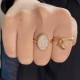 Oval gold plated ring set with zirconium - BAZAR CHIC - Synthetic CZ diamond