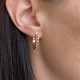 Gold plated earrings hoops 0.75 inch - Curb link - Rigid mesh chains