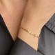 Rigid bangle in gold-plated link with zircon - Fine curb link bracelet