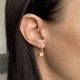 Padlock charm earrings with zircon on star shape - AMOUR - 18K gold plated hoops