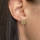 Boucles d'oreilles cœur originale plaqué or - AMOUR - Double cœur