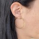 Gold plated earrings, medium hoops 1.6 inch - Curb link - Rigid mesh chains