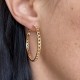 Boucles d'oreilles créoles plaqué or 40mm - Maille gourmette - Chaines rigides