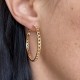 Gold plated earrings, medium hoops 1.6 inch - Curb link - Rigid mesh chains