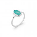 Bague Amazonite en argent 925 - Bague pierre verte - BAZAR CHIC -