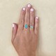 Bague Amazonite en argent 925 - Bague pierre verte - BAZAR CHIC -