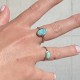 Bague Amazonite en argent 925 - Bague pierre verte - BAZAR CHIC -